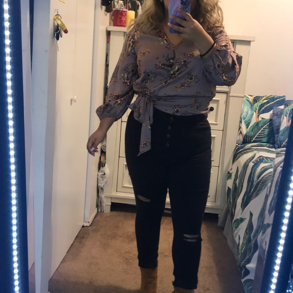 Pink long sleeve blouse